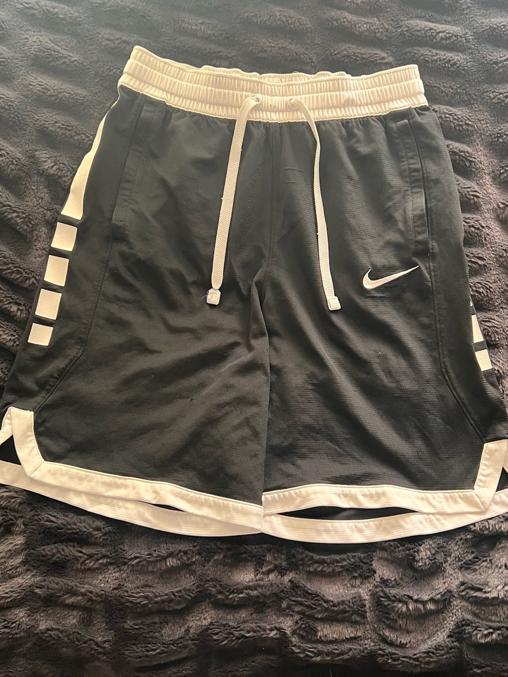 Nike Black Athletic Shorts with White Trim